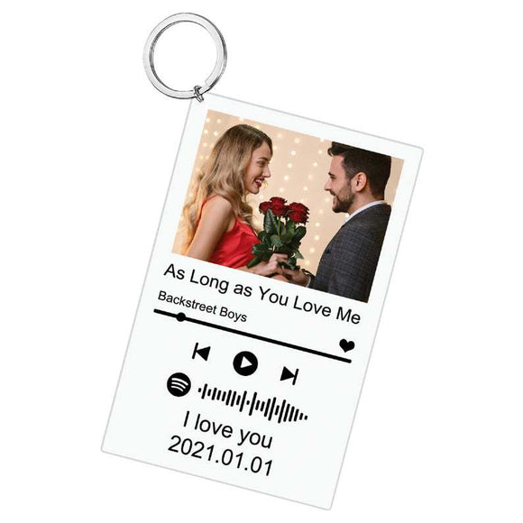 Llavero Acrílico Personalizado con Foto y Canción Grabada