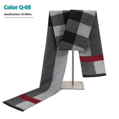 Bufanda Ejecutiva de Cachemira Rayada para Hombre Invierno - Image 10