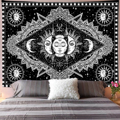 Tapiz Blanco y Negro Serie Estampada para el Hogar - Image 16