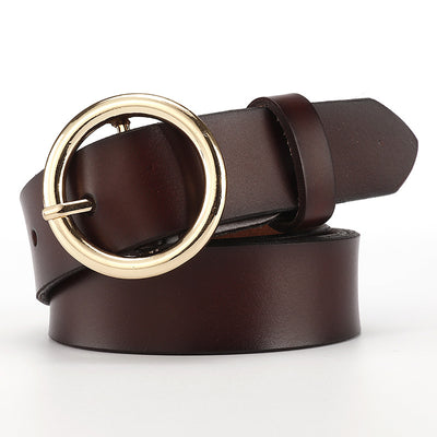 Cinturón de Cuero Ancho para Mujer con Hebilla Redonda - Estilo Casual y Versátil - Image 11