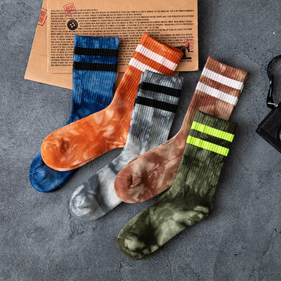 Calcetines para Parejas Tubo Alto Otoño Invierno con Diseño de Rayas - Image 3