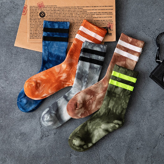 Calcetines para Parejas Tubo Alto Otoño Invierno con Diseño de Rayas - Image 3