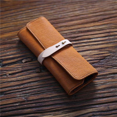 Estuche Enrollable para Lápices en Cuero Genuino - Piel de Res Premium
