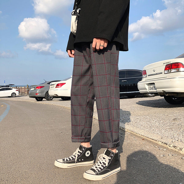 Pantalones Rectos Casuales de Nueve Puntos