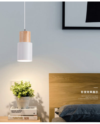 Lámpara de Techo Recta de Madera para Comedor y Sala de Estar - Image 24