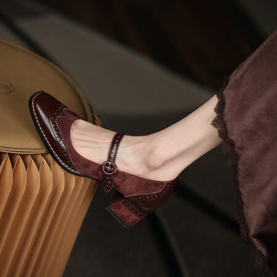 Zapatos Mary Jane Vintage con Tacón Grueso y Punta Cuadrada para Mujer - Image 3