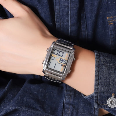 Reloj Deportivo Digital Cuadrado para Hombre con Pantalla de Fecha y Resistencia al Agua