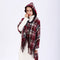 Poncho Capa Cashmere Cuadros Estilo Nacional con Capucha y Broche