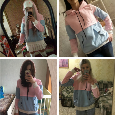 Sudadera con Capucha Casual de Manga Larga Bicolor - Otoño Invierno - Image 3