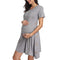 Vestido Premamá Corto Botones Liso - Comodidad y Estilo