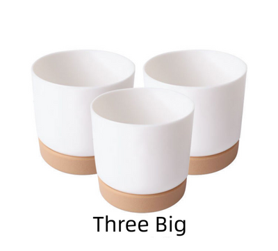 Maceta de Plástico Blanca con Drenaje Automático para Suculentas - Image 3