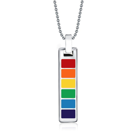 Collar Colgante Rectangular Arcoíris