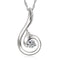 Fire Phoenix Zircon Necklace Pendant Plateado