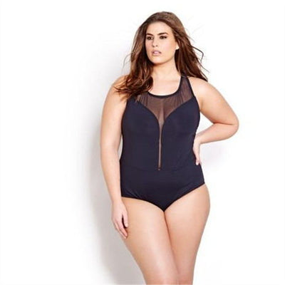 Traje de Baño Entero Talla Grande para Mujer - Diseño Europeo con Detalles de Gasa