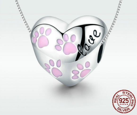 Dije de Plata S925 con Huella de Mascota Personalizada