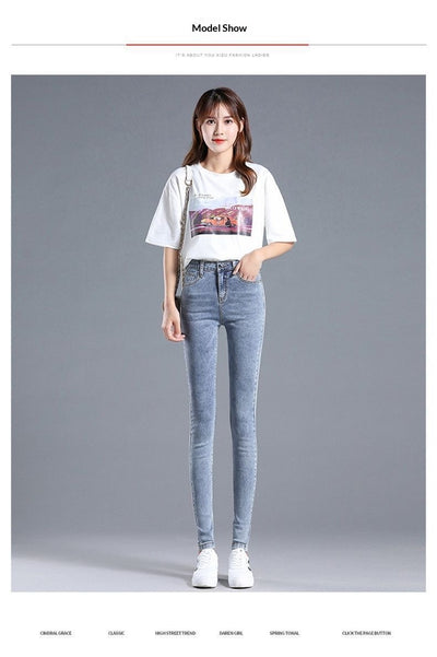 Jeans de Cintura Alta Ajustados para Mujer con Forro de Polar - Image 34
