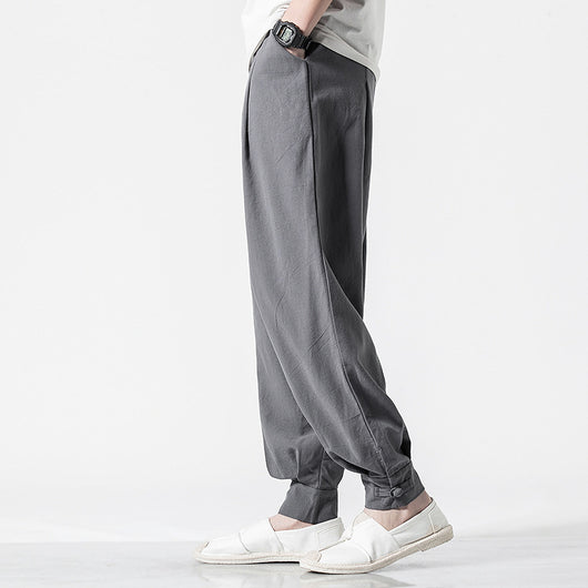 Pantalones Harem de Algodón y Lino Estilo Asiático - Cómodos y Versátiles - Image 6