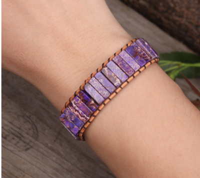 Pulsera de Cuero con Jaspe Natural de Depósito Marino - Image 11