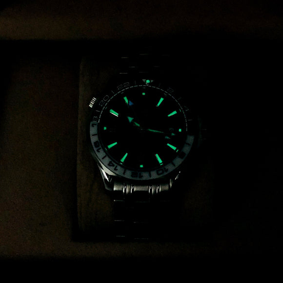 Reloj deportivo para hombre con esfera luminosa y correa de acero