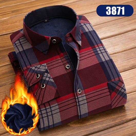 Camisa Cuadriculada Térmica para Hombre Talla Grande - Image 17