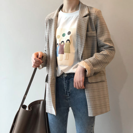 Conjunto de Blazer Cuadros Retro - Traje Vintage Clásico - Image 11