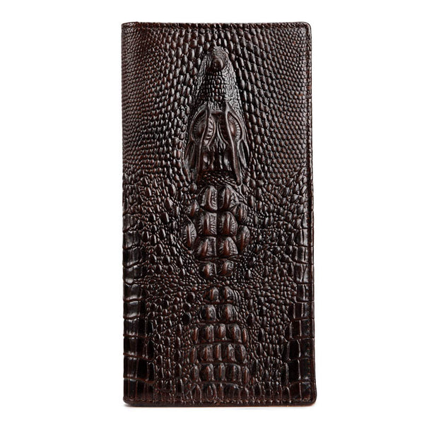 Billetera de Cuero Grabado con Diseño de Cocodrilo