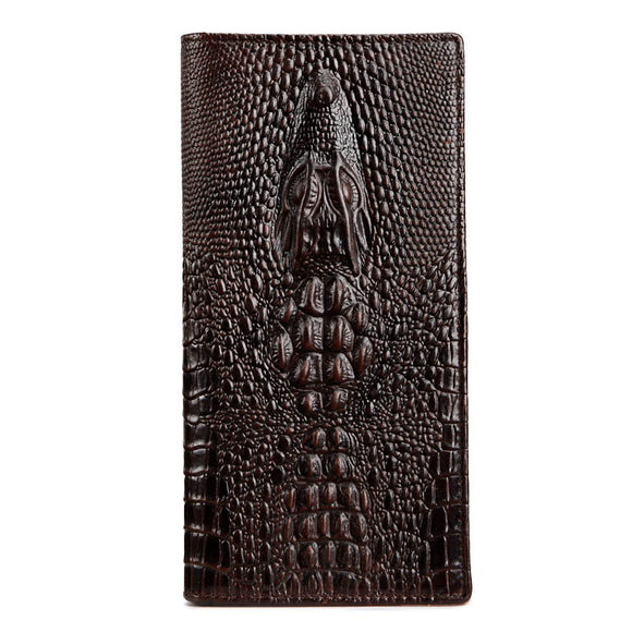 Billetera de Cuero Grabado con Diseño de Cocodrilo