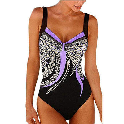 Traje de Baño Retro Estampado Espalda Descubierta para Mujer - Image 8