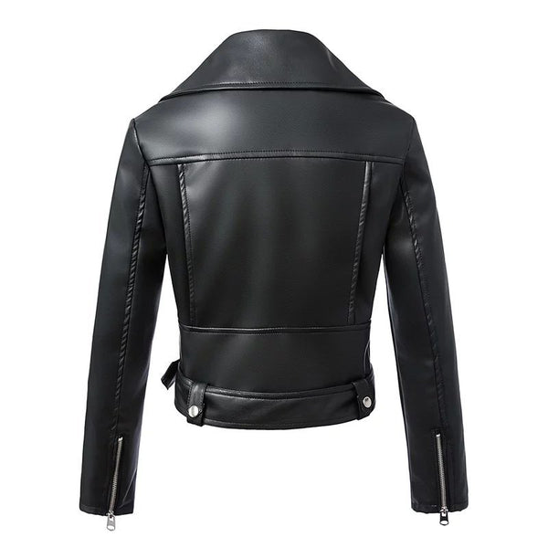 Chaqueta de Cuero Corta para Mujer