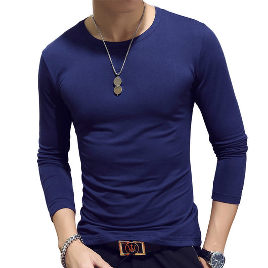 Suéter Cuello Redondo Ajustado Liso para Hombre - Image 29
