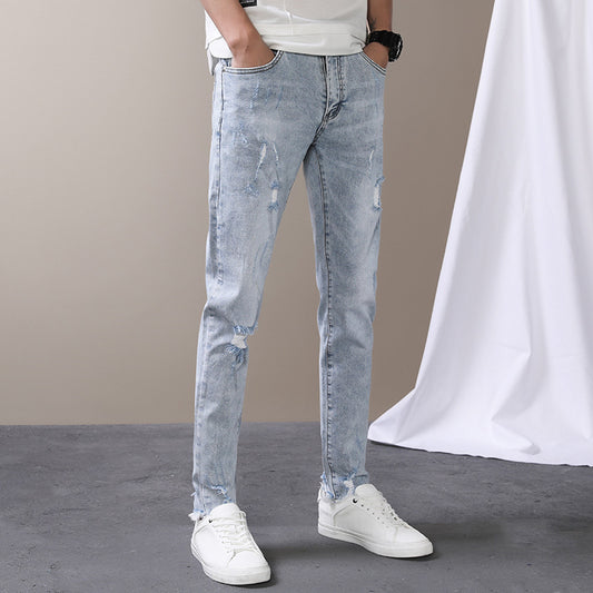 Jeans Premium Azul Claro con Roturas y Stretch - Image 2