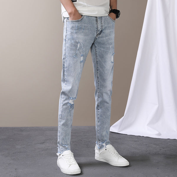 Jeans Premium Azul Claro con Roturas y Stretch
