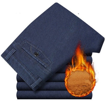 Jeans de Talle Alto con Forro de Terciopelo para Hombre - Calidez y Comodidad - Image 12