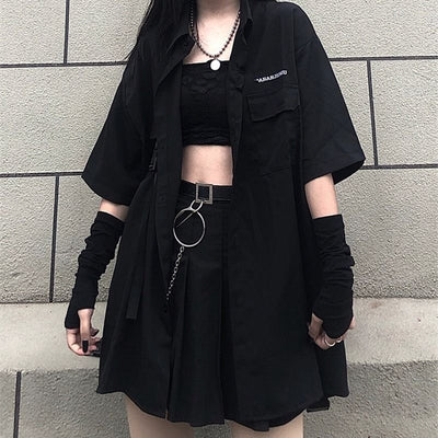 Conjunto de Dos Piezas con Camisa Boyfriend Oversize para Mujer - Image 8