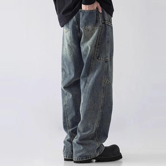 Jeans Rectos de Pierna Ancha y Corte Holgado para Hombre - Image 4