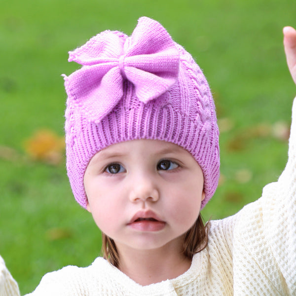 Gorro Tejido Jacquard de Lana Pura Color Liso Estilo Europeo