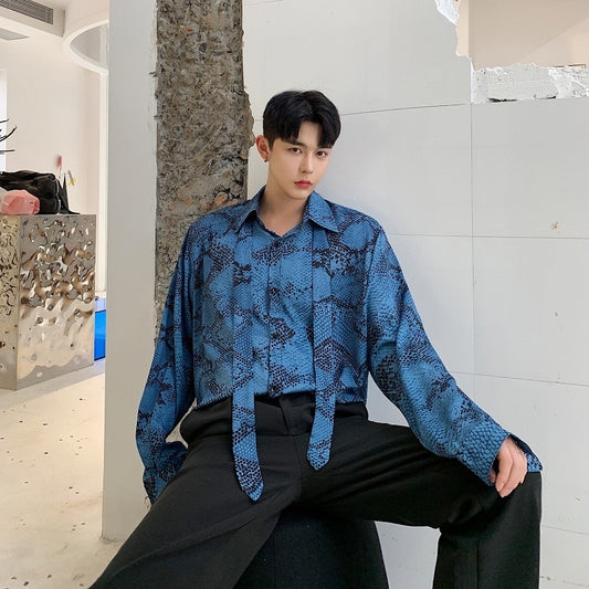 Camisa Azul Clásica de Manga Larga para Hombre