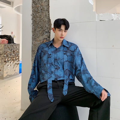 Camisa Azul Clásica de Manga Larga para Hombre