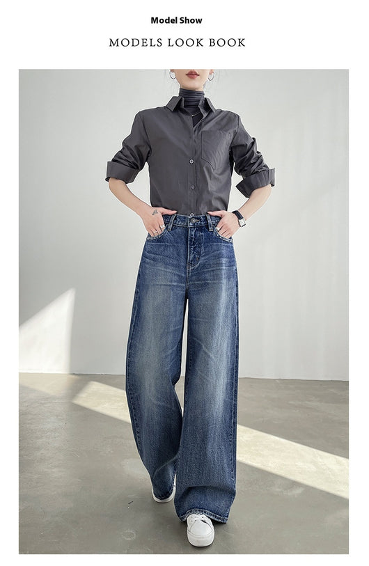Jeans Azul Claro Cintura Alta Pierna Ancha Mujer Corte Recto - Image 26