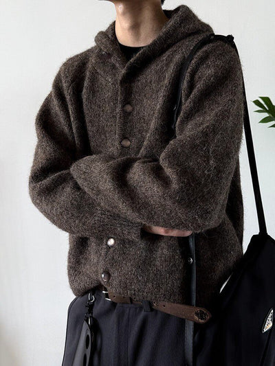 Cardigan Retro Japonés con Capucha y Botones para Hombre - Otoño Invierno - Image 7