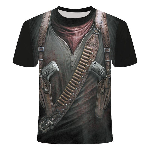 Playera Hombre Estampado Digital 3D