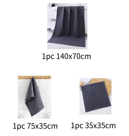 Toalla de Baño de Algodón Puro Textura Waffle - Súper Absorbente y Secado Rápido - Image 49