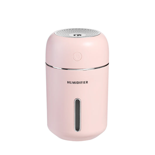 Pink USB car humidifier with a cylindrical design, silver accents, and a clear water level indicator. - Image 10