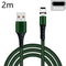 Cable De Datos Móvil De Carga Rápida De Silicona, Verde Oscuro, 2 M, Apple