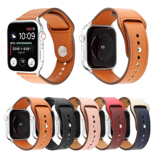 Correa de Cuero Deportiva Compatible con Apple Watch