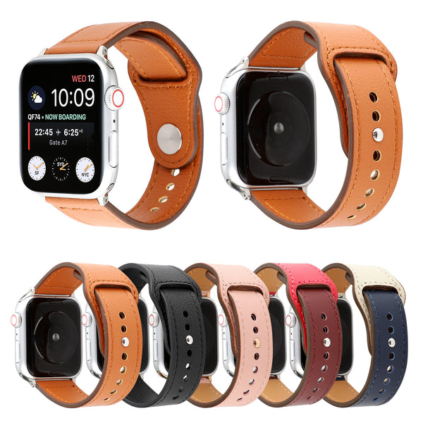 Correa de Cuero Deportiva Compatible con Apple Watch