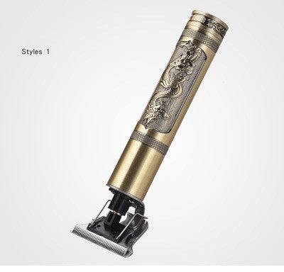 Professional electric hair clipper with gold T-blade, bronze and silver decorative handle, and black wrist strap. - Image 7