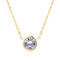 Necklace for Women Simple Estilo Cubic Zirconia Pendant Necklace Rose Dorado Color Fashion Jewelry Birthday Gift Dorado