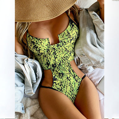 Traje de Baño Enterizo con Estampado Piel de Serpiente para Mujer - Image 4
