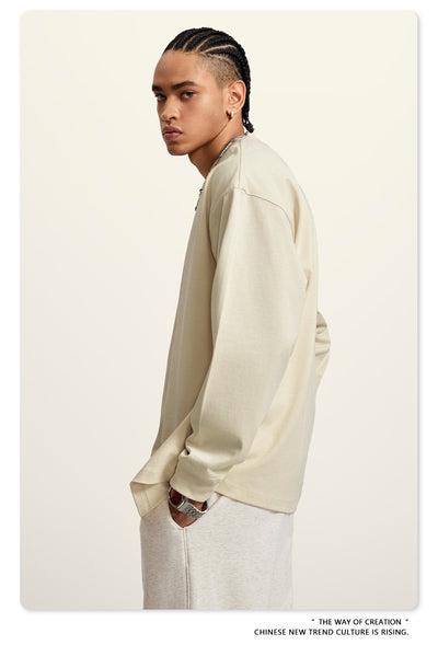 Camiseta Manga Larga Oversize para Hombre - Algodón Puro Otoño Invierno - Image 37